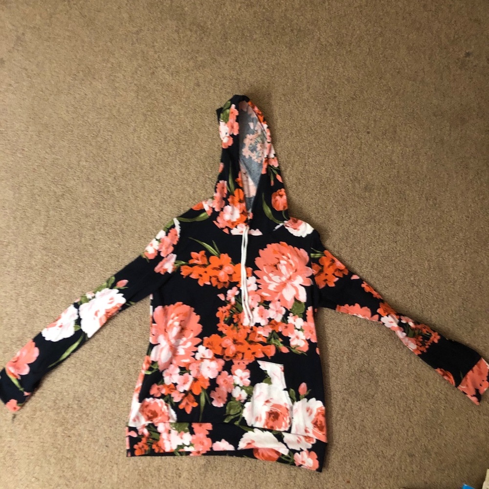 Floral long sleeve sweater